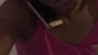 Sexy pregnant ebony deep throats dick shaped ice