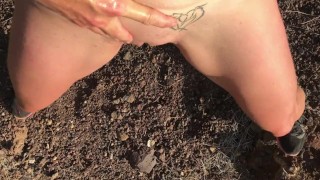 BDSM Amateur MILF Painslut Sex Slave Training - Outdoor Run and Pissing