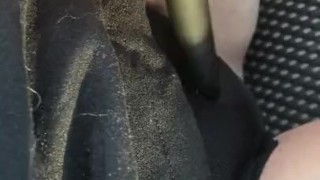 Pinky&Angel-Teasin Clit Through Panties w/Dab Pen in Car. Clothed
