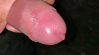 Close up glans with precum and cumshot - Twink huge cock