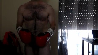 Hairy Nudist Home - Home nude workout - abs, squats and some boxing (soft dick - hairy body) -  Free Porn Videos - YouPornGay