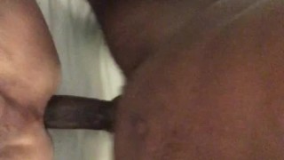 Close Up Of BBC Balls Deep In White Hole