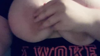 Big tit teen plays with her tits - early in the morning