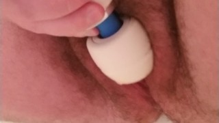 Using a Hitachi on My Big Clit While Squirting Piss