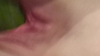 So horny I couldn't wait for cock. I used this big cucumber