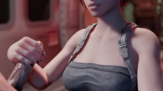 Jill Valentine Hentai - Handjob black nails