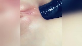 Fucking my ass with an inflatable dildo