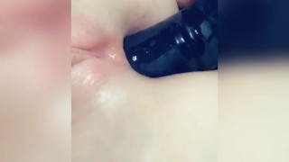 Fucking my ass with an inflatable dildo