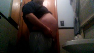 Trying to chug but I'm too stuffed