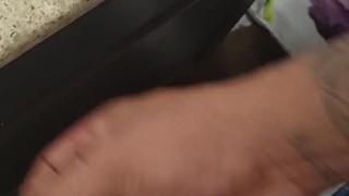 Quick masturbate in the restroom looking for another for a video
