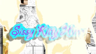 Sissy Kitty Hime Fucks her Asshole while Covered in Cum and cums buckets