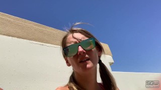 Smoking a joint and fucking on top of a parking garage in Las Vegas