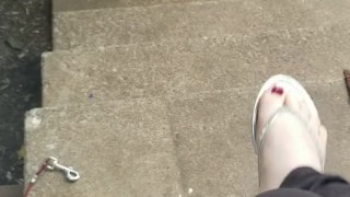 Sexy Silver Sandal Play w/ Foot Action