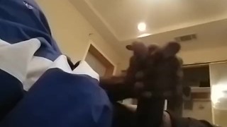 Jacking off while watching the news