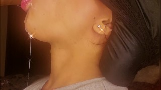 Deep Throat Practicing...Gasping For Air ... Turn The Volume Up!