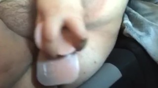 Teasing my pussy in the backseat of a car
