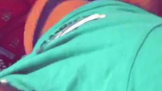 Teen shaking ass before work
