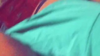 Teen shaking ass before work
