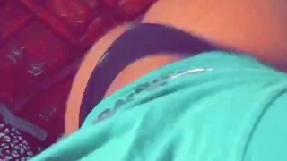 Teen shaking ass before work