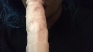 Leaving lipstick on my professors white dick