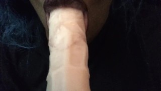 Leaving lipstick on my professors white dick