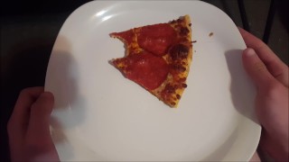 POV PIZZA SLICE DEMOLISHING ASMR WITH WHOLESOME ENDING.
