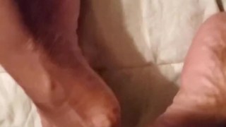 Jerk BBC off with BootyQueen77 Feet (2