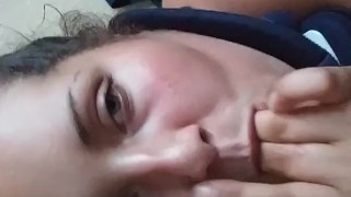 Super horny pt. 2 sucking my fingers after i played with my pussy