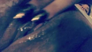 PuertoRican Mami playing with her pierced super wet pussy