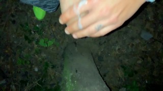 I need to cum but house is full of friends , so I have to cum outside