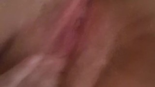 Sexy chubby girl makes herself squirt