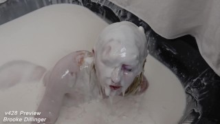FREE PREVIEW v428 Huge BBC Bukkake Cum Bath Queen SO MUCH CUM
