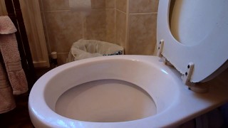 Piss into toilet