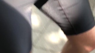 BULGING OUT of those Tight Shorts on a busy Street