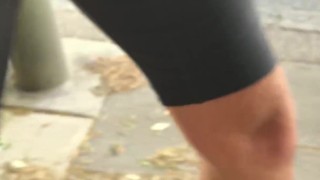 BULGING OUT of those Tight Shorts on a busy Street