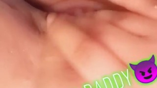 Rubbing my pretty tight pink pussy