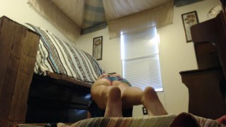 music room pink panties yoga 11-19-17