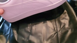 4K - Masturbate with white Puma sneaker until i cum