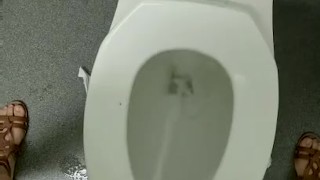 Pissing All Over a Public Toilet