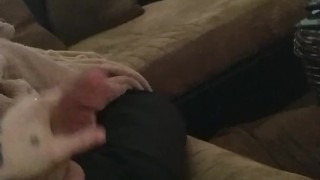 Massive cumshot solo male masturbation