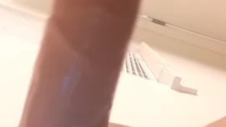 Throating a vibrating dildo