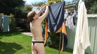 Sexy Way To Hang My Clothes In A Thong And Sexy Bra...Sexy And Hot!