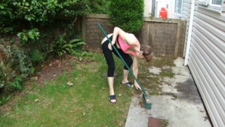 Cleaning My Garden In A Sexy Costume...Gstring And Bra...Look At Me!?...