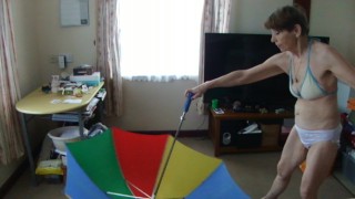 Sexy Playing With My Biiig Looong Umbrella!....Just For Youuuu!...