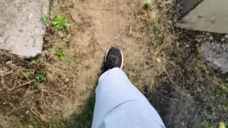 risky outdoor jerk off behind the garages