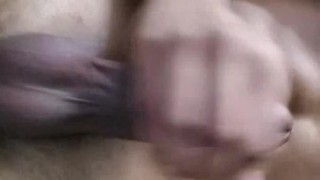 Stroking my BBC while on the couch and cumming