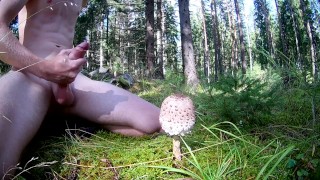 Exploring the nature #6 - Extremely massive cumshot in the woods