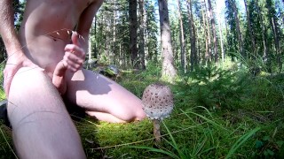 Exploring the nature #6 - Extremely massive cumshot in the woods