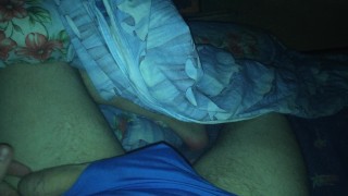 Blue underwear boner teasing