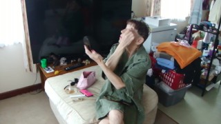 Sexy Make Up I do Juuuust For Ya!!! :-*...NO UNDERWEAR! Wearing men's shirt